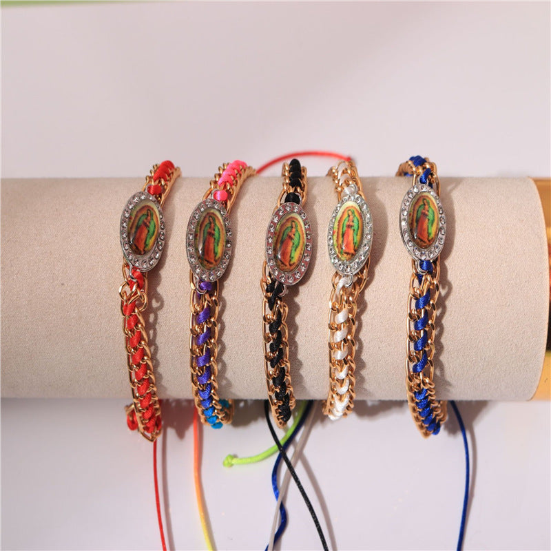 Virgin Mary Bracelet Handmade Red Color String Bracelet Lucky Bracelet Men Women Prayer Bracelet - view 2