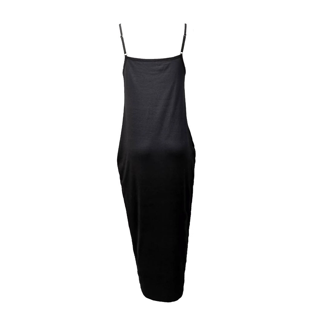 Designed  Foreign Trade Casual Dress  Solid Color Strap Women's Dress - view 5