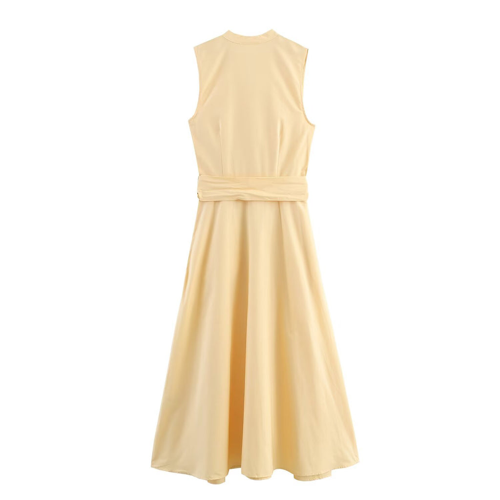Elegant Sexy Sleeveless European Style Women's Dress Slimming Fashionable All-Match Ankle-Length V-Neck Midi Dress - view 3