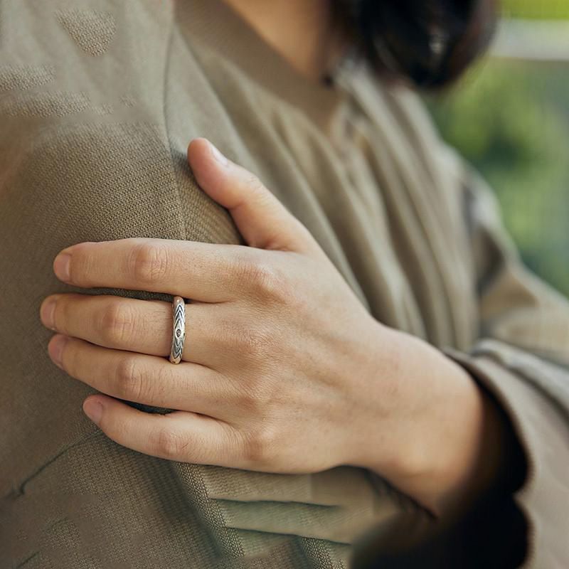 Handmade Thai Carved Open Ring Men's Fashion Design Ethnic Style Middle Finger Ring Vintage Ring Jewelry - view 2