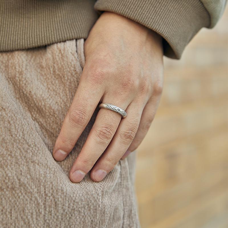 Handmade Thai Carved Open Ring Men's Fashion Design Ethnic Style Middle Finger Ring Vintage Ring Jewelry - view 4