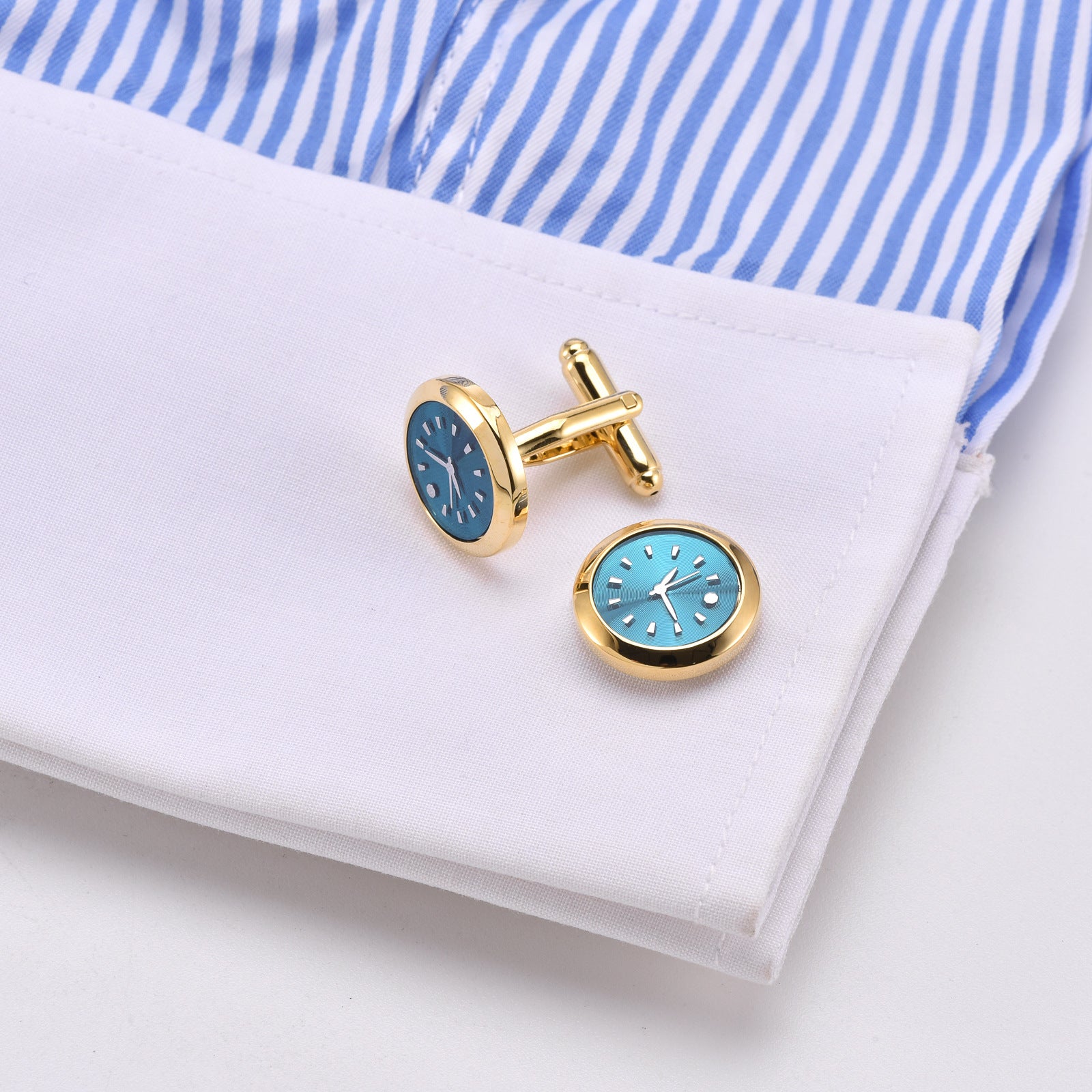 Gold Roman Numeral Scale French Cufflink Watch Factory Men's Shirt West Suit Small Audience Copper Material Business Occasion - view 3