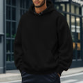 Men's Hoodie Sweatshirt Loose Casual Solid Color Spring Autumn Fashionable  Style Long Sleeve Top - front view