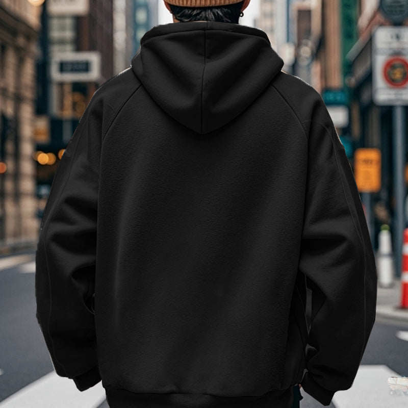 Men's Hoodie Sweatshirt Loose Casual Solid Color Spring Autumn Fashionable  Style Long Sleeve Top - view 2