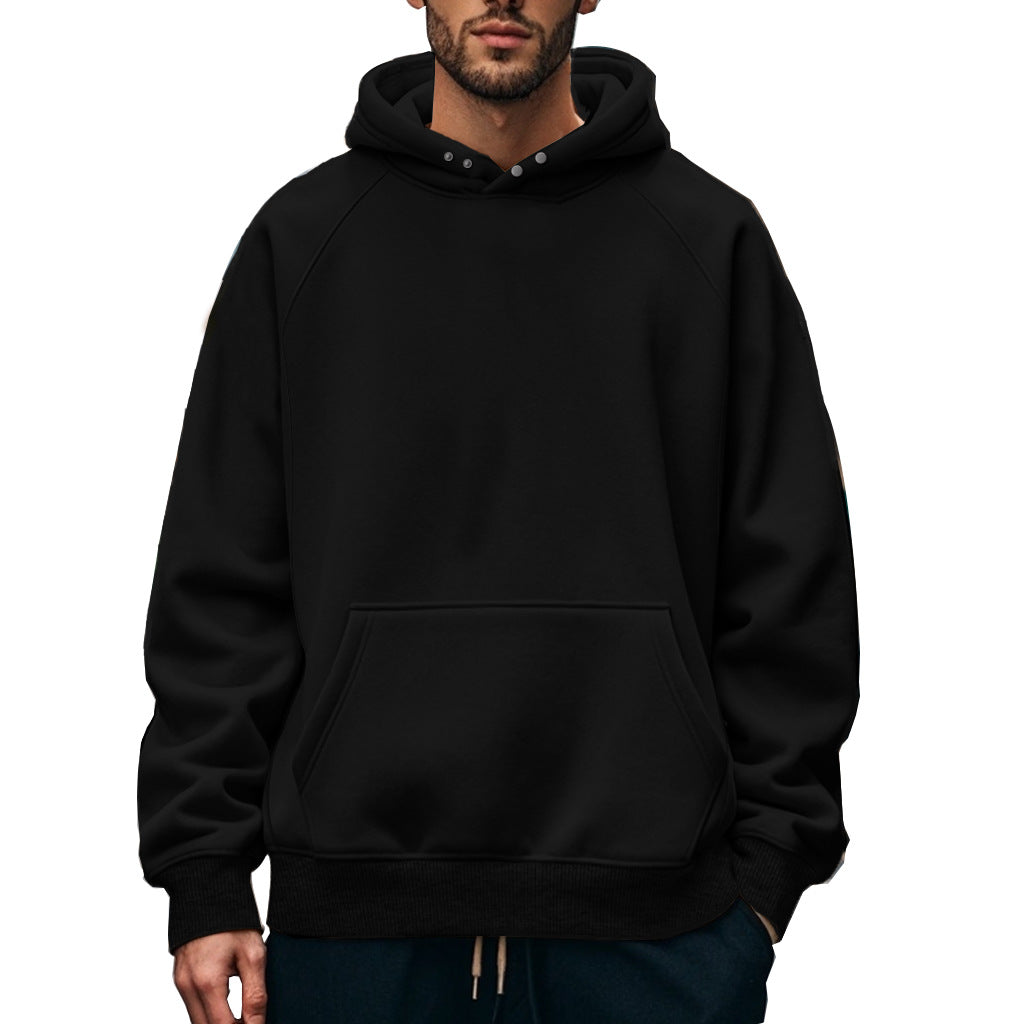 Men's Hoodie Sweatshirt Loose Casual Solid Color Spring Autumn Fashionable  Style Long Sleeve Top - view 5