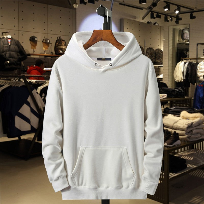 Men's Hoodie Sweatshirt Pure Color Fleece Lined Pullover Casual Loose Fit Autumn Winter Comfortable Polyester V-Neck Long Sleeve - view 5