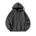 Men's Hoodie Sweatshirt Thin Pure Color Casual Loose Fit Spring Autumn Polyester Long Sleeve Round Neck New Style Streetwear - front view