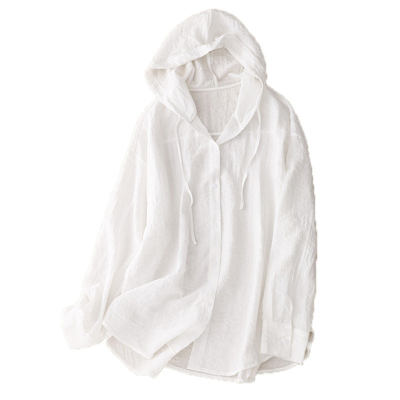 Hooded Sun Protection Long Sleeve Lightweight Casual Women's Top Summer New Style Loose Fit Air Conditioning Shirt - view 5