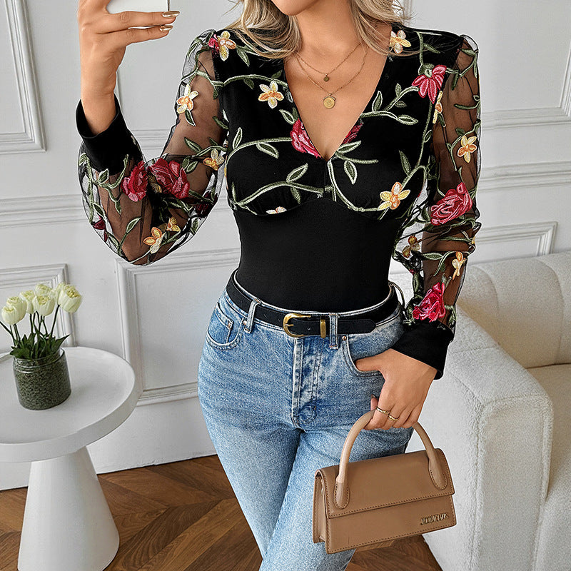 Wholesale Polyester Elegant Vacation Long Sleeve Multicolor Blouses - view 3