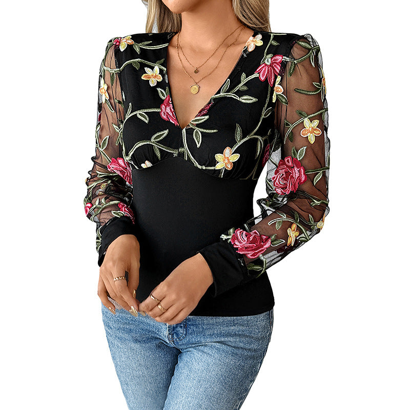 Wholesale Polyester Elegant Vacation Long Sleeve Multicolor Blouses - view 5