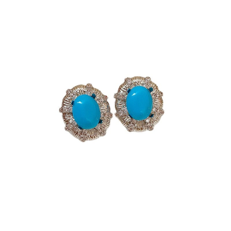 Vintage Pearl Stud Earrings Set With Diamond Irregular Geometry Pattern 925 Silver Earring Post For Women Luxury Sensation - view 5