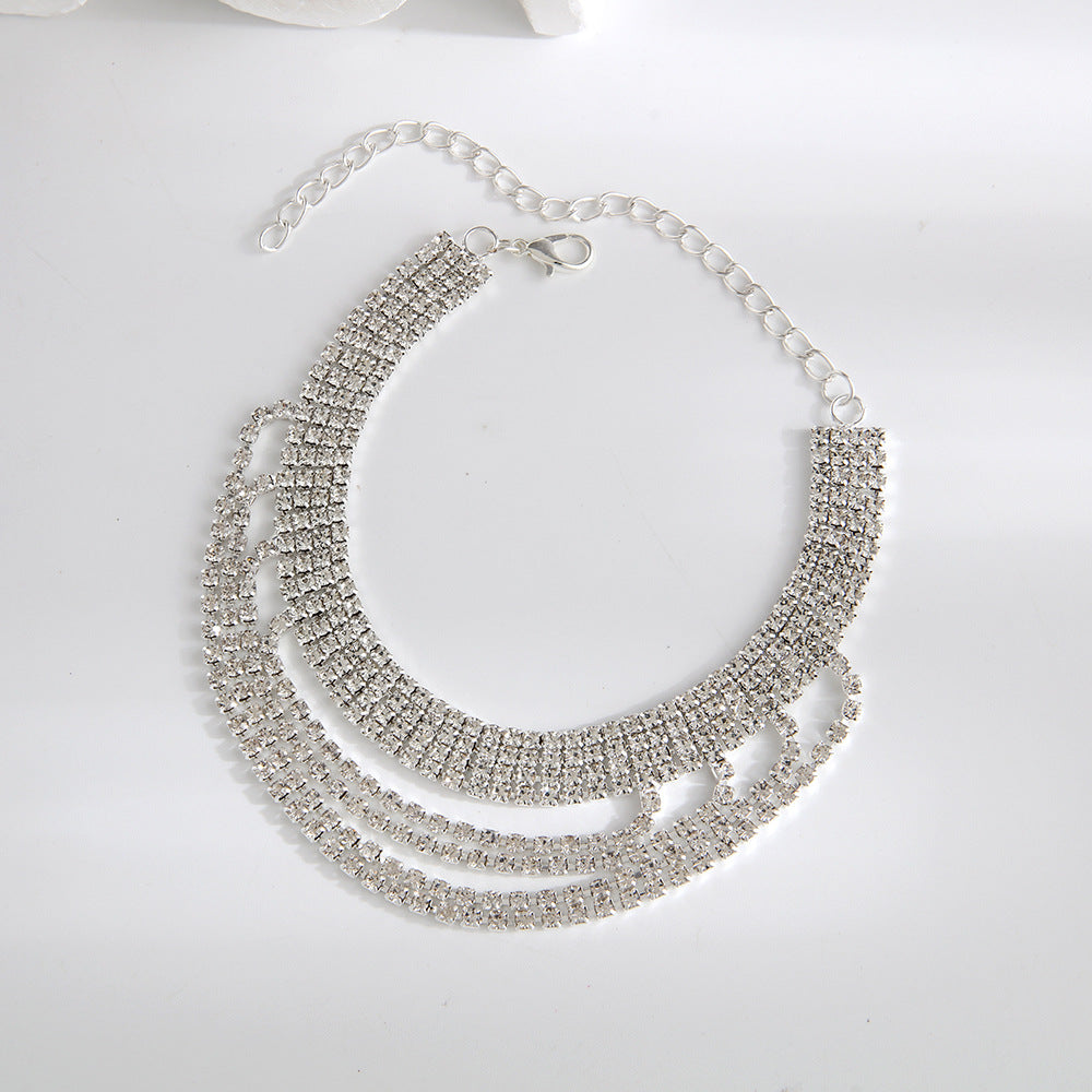 Multi-Layer Tassel Anklet High Heels Accessory Fashion Sexy Beach Rhinestone Anklet Foot Jewelry - view 4