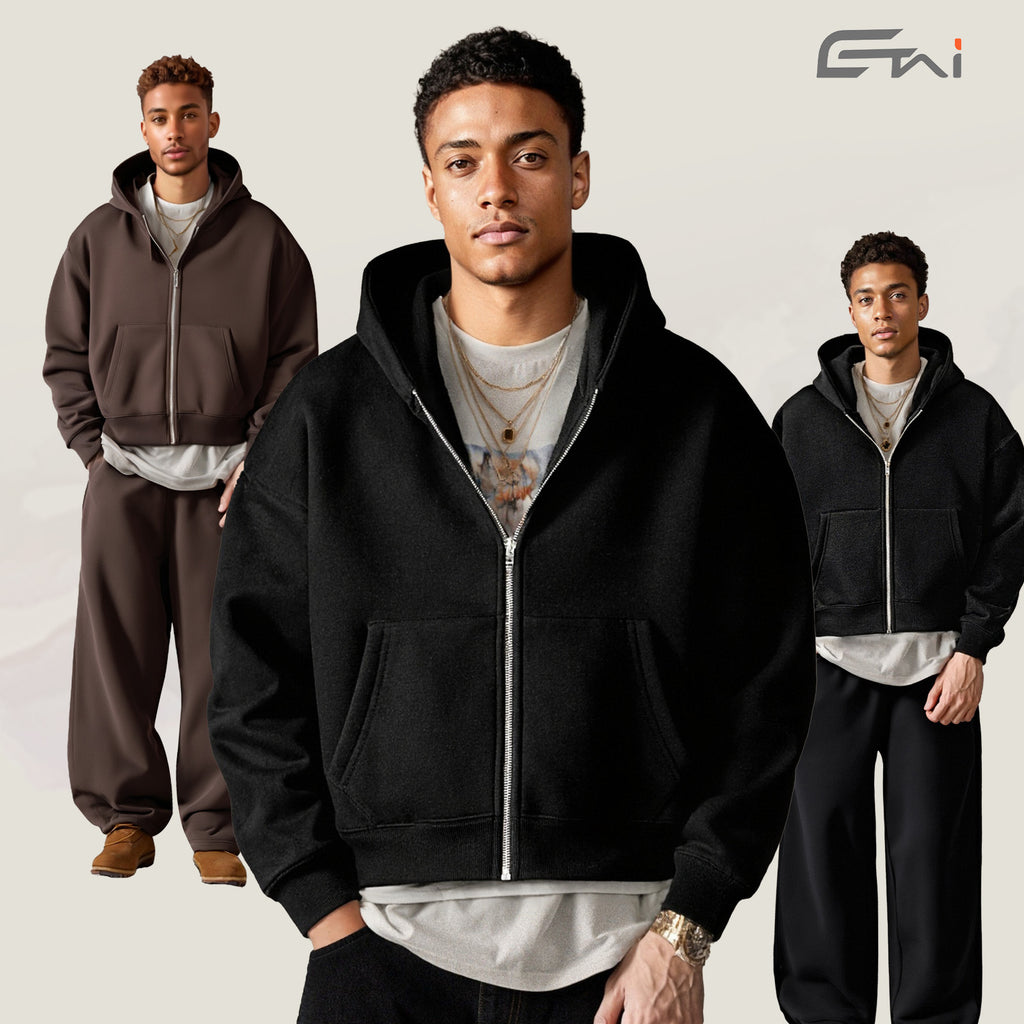 ETAI Men's Hoodie Sweatshirt Thickened Casual Wear Spring Autumn Season Round Neck Long Sleeve Loose Fit Sporty Style - view 2