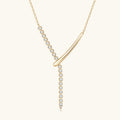 Unique Y-Shaped Moissanite Necklace Geometric Simple Design Sterling Silver Pendant High-End Luxury Necklace Women's Applicable Pendant Necklace - front view