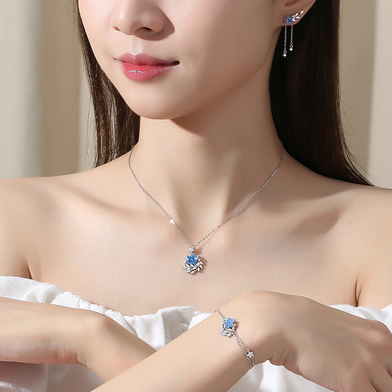 Natural Color Wheat Earrings Women's Forest Ins Style Summer All-Matching Tassel Earrings High-Grade Zircon Meteor Earrings - view 3