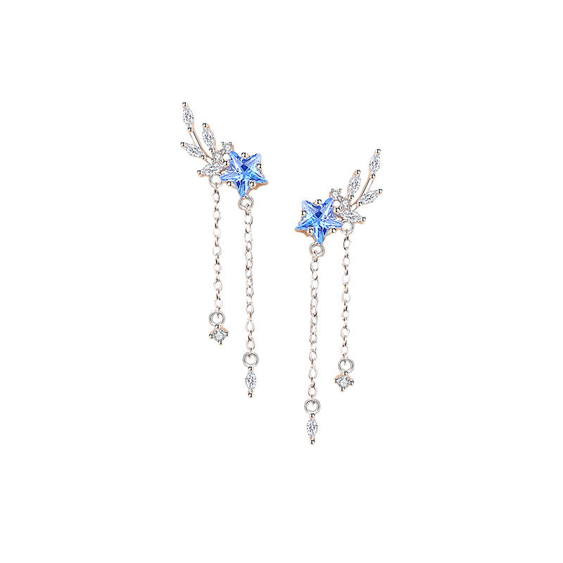 Natural Color Wheat Earrings Women's Forest Ins Style Summer All-Matching Tassel Earrings High-Grade Zircon Meteor Earrings - view 5