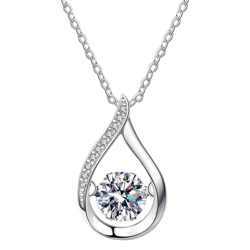 Elegant Sterling Silver S925 Drop-Shaped Necklace For Women All Match Luxury Sense Moissanite Pendant Pendant Necklace Jewelry Accessories - view 5
