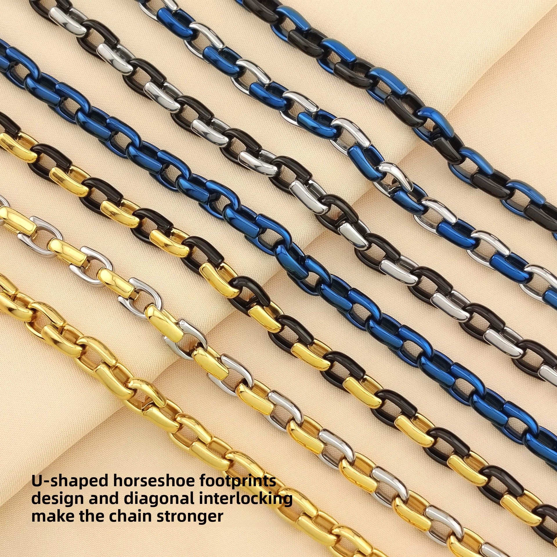Bracelets Geometric Titanium Steel PVD Coated Men's Chain Bracelets - view 4