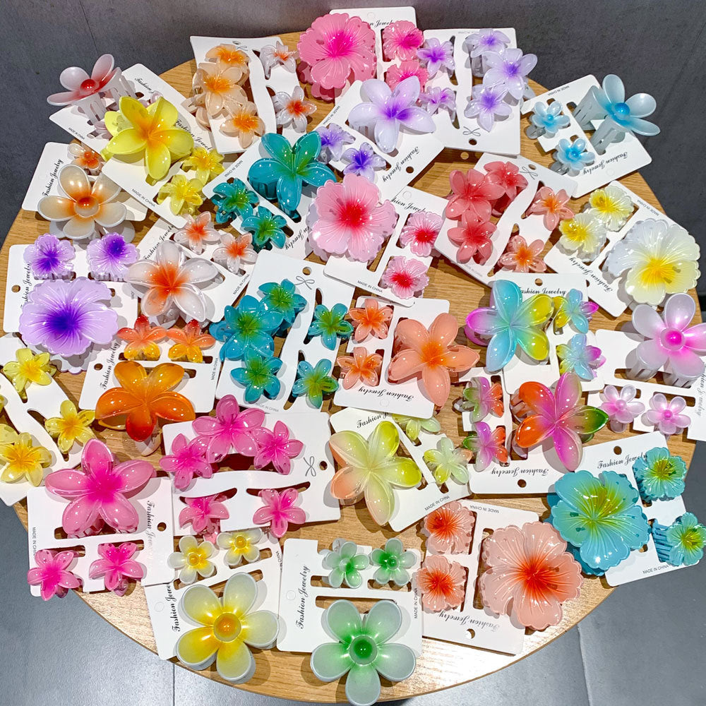 Egg Flower Hair Clip Set Women's Top Knot Hair Accessory Shark Clamp Holiday Style Female Hair Accessories Headwear - view 3