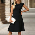 Wish Foreign Trade Women's Dress 2025 Spring Summer New  Style Waist-Cinching A-Line Dress For Women - front view