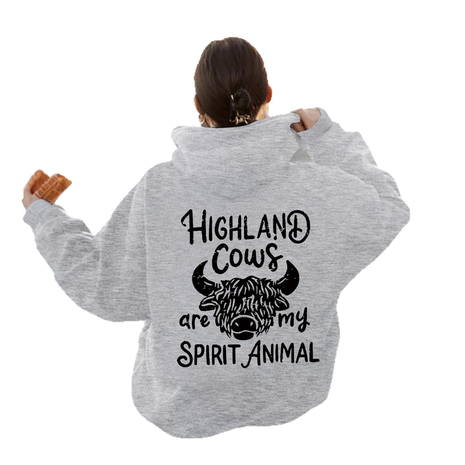 Casual Hoodie Sweatshirt With Western Cowboy Letter Print Long Sleeve Women's Top Street Style Loose Fit Printed Cotton Polyester - view 5
