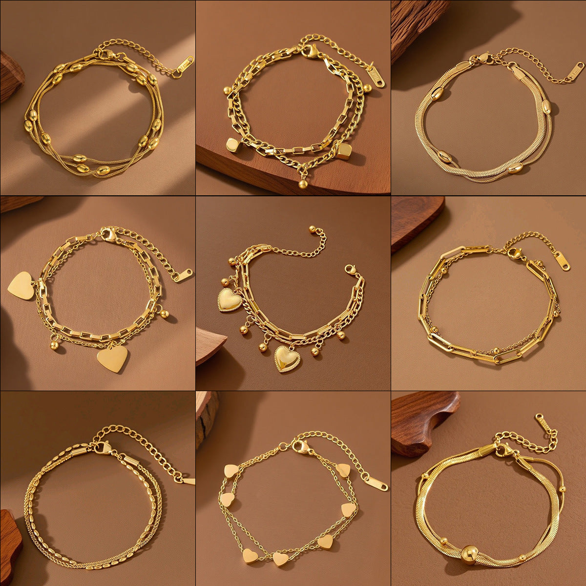 New Fashionable 304 Stainless Steel Bracelet For Women Non-Fading Personality Stainless Steel Jewelry Geometric Pattern Luxury Style - front view