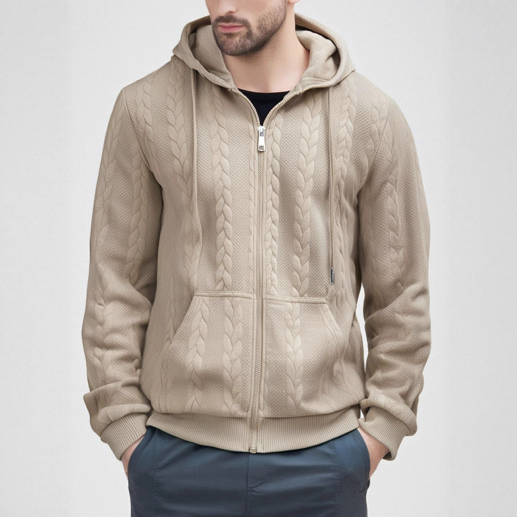 Men's Hoodie Sweatshirt Thickened  Style Embroidery Casual Long Sleeve Loose Fit Four Seasons Polyester - front view