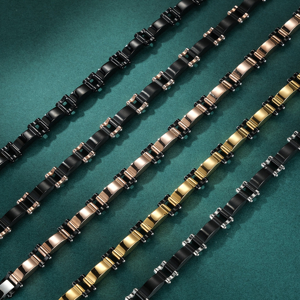 Hot-Selling Men's Bracelet New And New Style Titanium Steel Bracelet Splicing Couple Bracelet Vintage Stainless Steel Bracelet - view 2