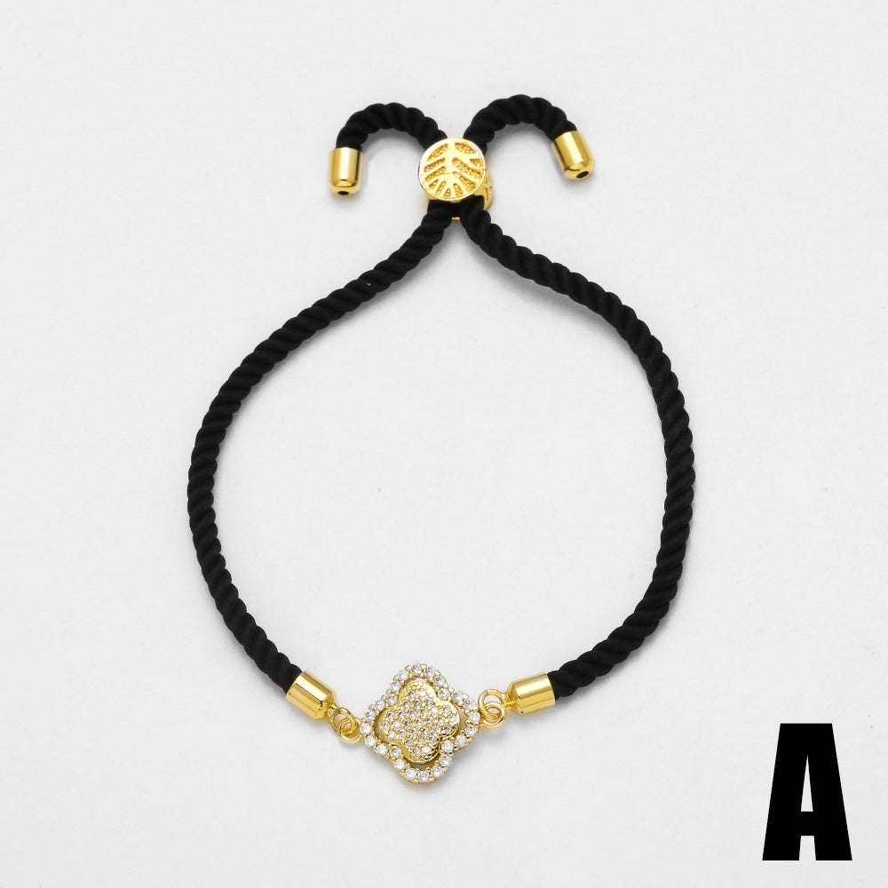 AS Jewelry   Hot Selling Handmade Braided Bracelet With Zircon Starfish And Pentagram Bracelet Bre62 - view 5