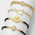 AS Jewelry   Hot Selling Handmade Braided Bracelet With Zircon Starfish And Pentagram Bracelet Bre62 - front view