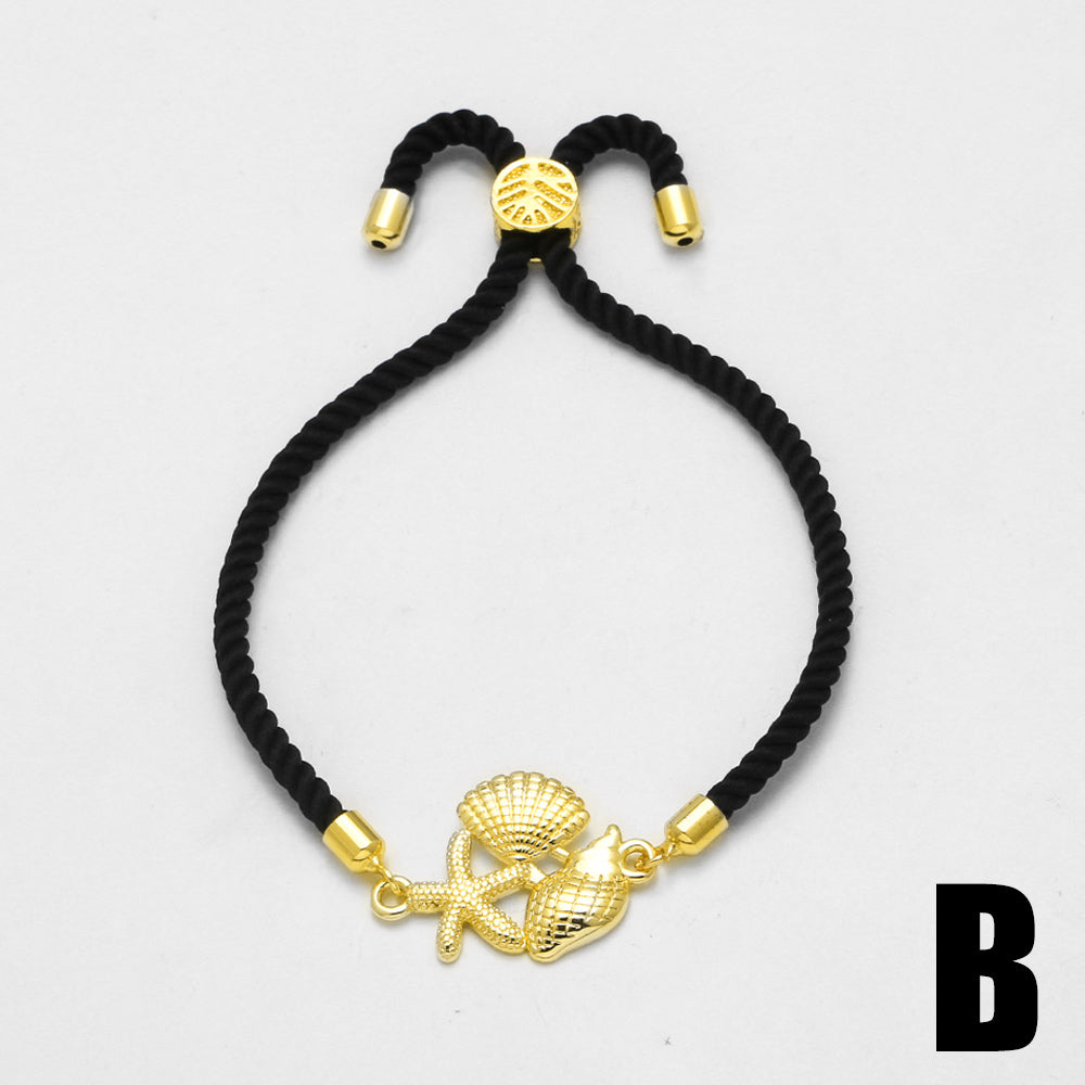 AS Jewelry   Hot Selling Handmade Braided Bracelet With Zircon Starfish And Pentagram Bracelet Bre62 - view 6