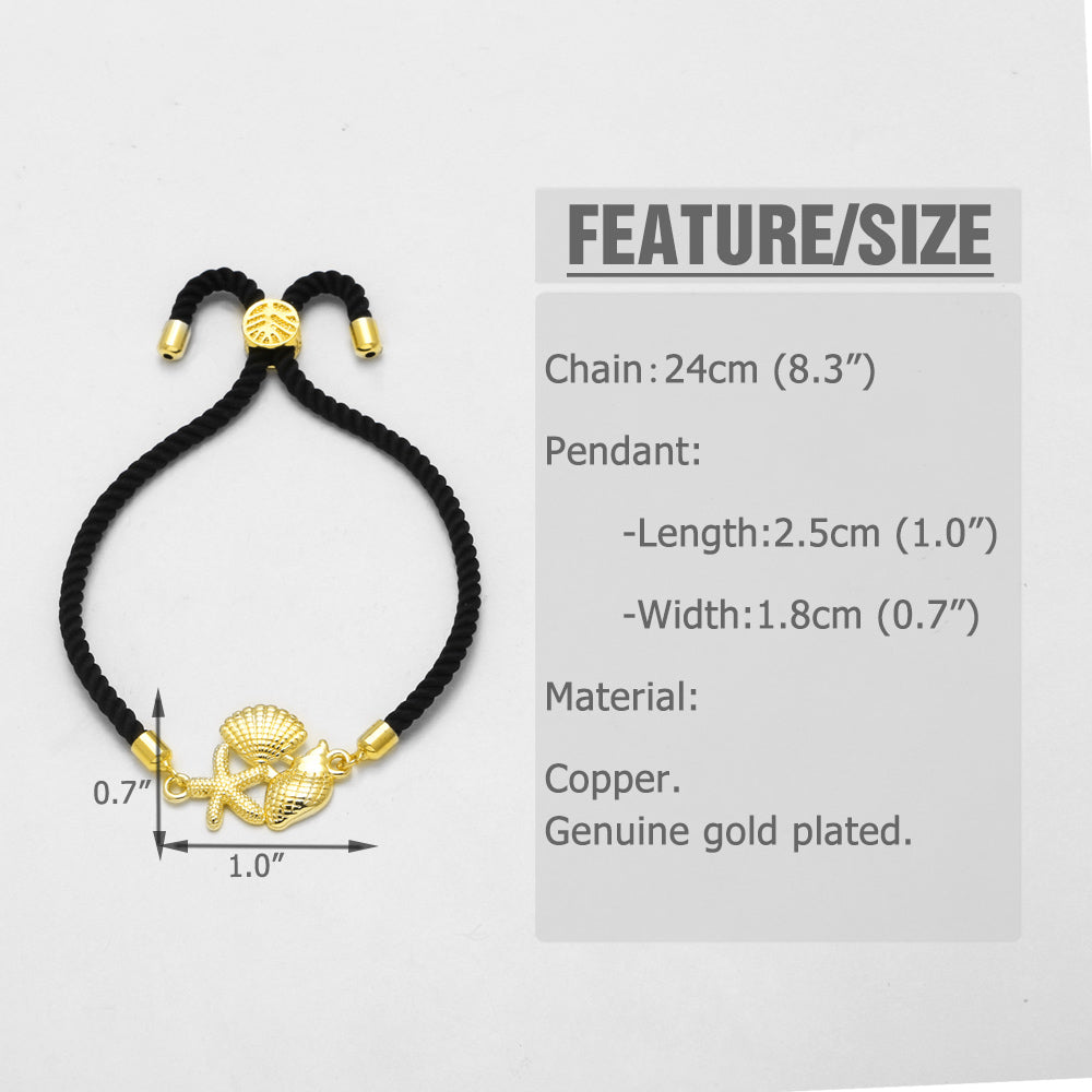 AS Jewelry   Hot Selling Handmade Braided Bracelet With Zircon Starfish And Pentagram Bracelet Bre62 - view 2