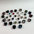 New Heart Shaped Series Flash Diamond Ring Retro Personality Ring Niche Design Black White Ring Band Color Diamond Resin Ring - front view