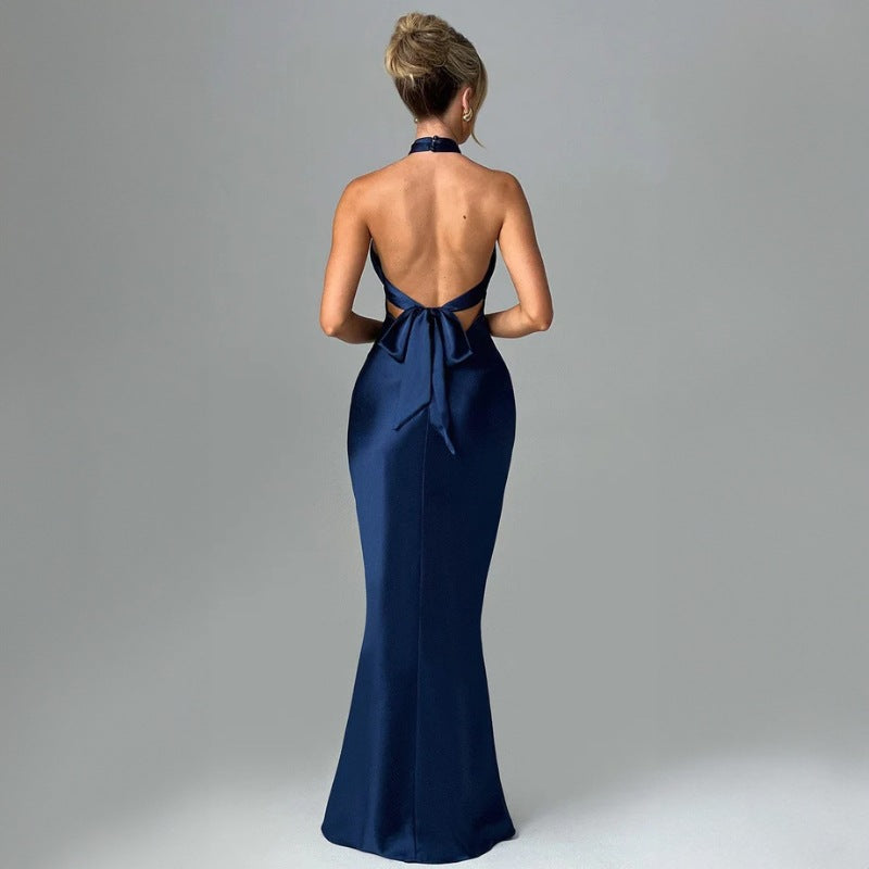 Elegant Backless Sleeveless Summer Dress Fashionable European Style Ankle-Length Gown Women's Dress Stylish High Street Look - view 2