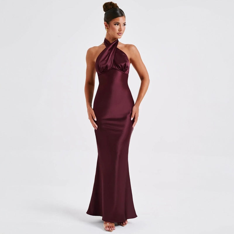 Elegant Backless Sleeveless Summer Dress Fashionable European Style Ankle-Length Gown Women's Dress Stylish High Street Look - view 3