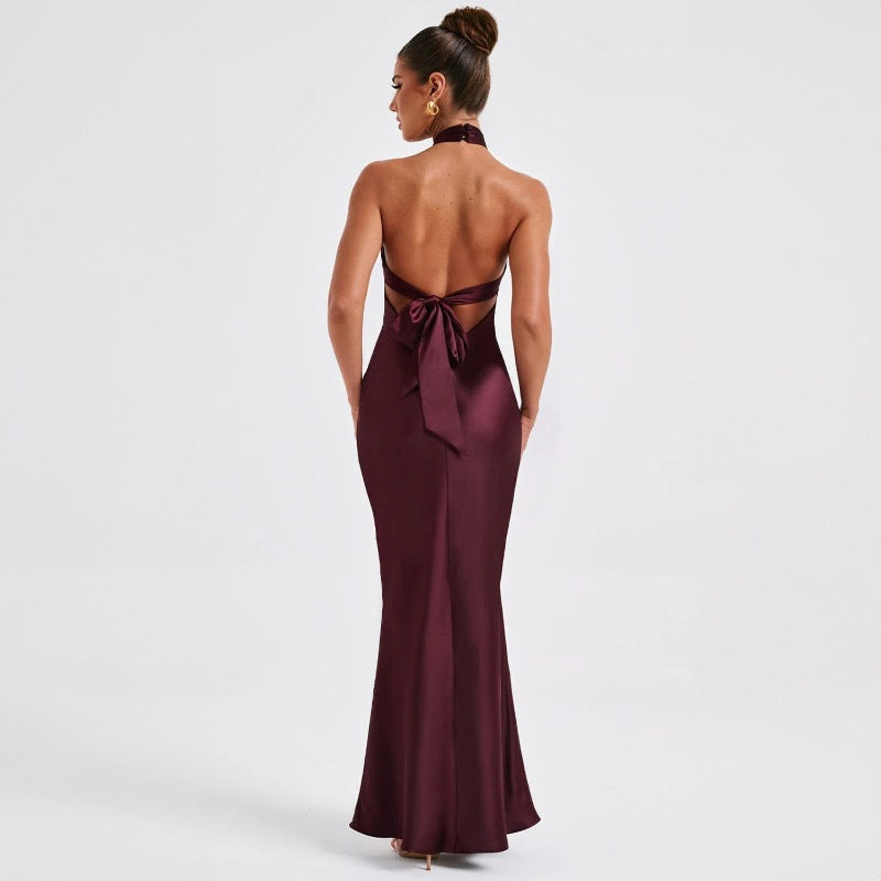 Elegant Backless Sleeveless Summer Dress Fashionable European Style Ankle-Length Gown Women's Dress Stylish High Street Look - view 4