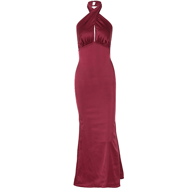 Elegant Backless Sleeveless Summer Dress Fashionable European Style Ankle-Length Gown Women's Dress Stylish High Street Look - view 5