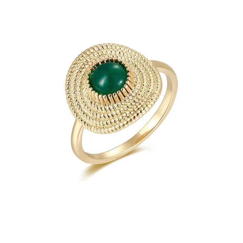 Trendy Combination Stacking Rings Women's Single Open Finger Ring Luxury Guard Heart Ring Geometric Pattern Copper Alloy - view 4