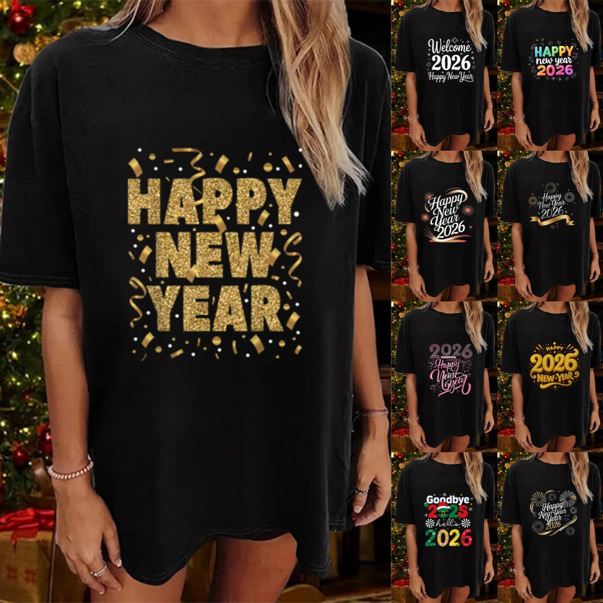 Short Sleeve 3D Printed Cotton T-shirt Couple Round Neck Princess Style Effect Women Tops - front view