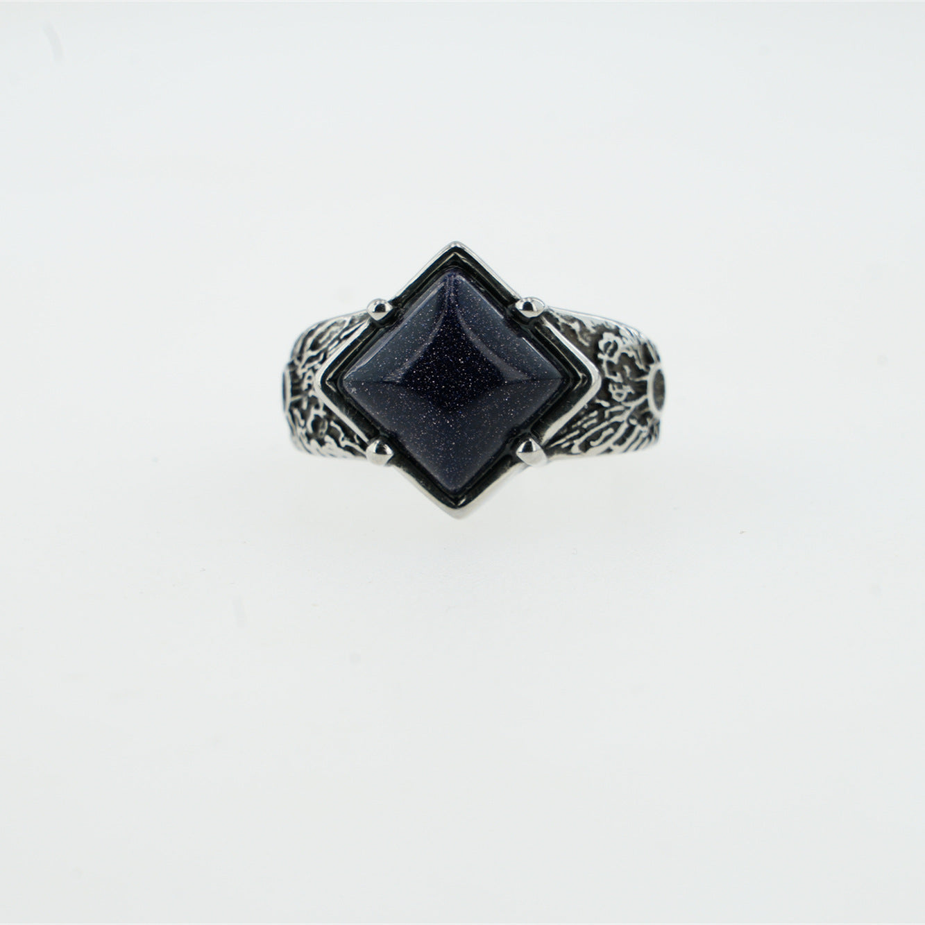 Stainless Steel Agate Diamond Ring Men's Red Agate Green Agate Ring Simple Personality  Fashion Rings - view 5
