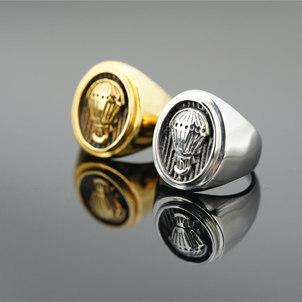 Titanium Steel Men's Ring Strong Open Ring Thai Style Silver Men's Ring Retro Cross Craftsmanship - front view