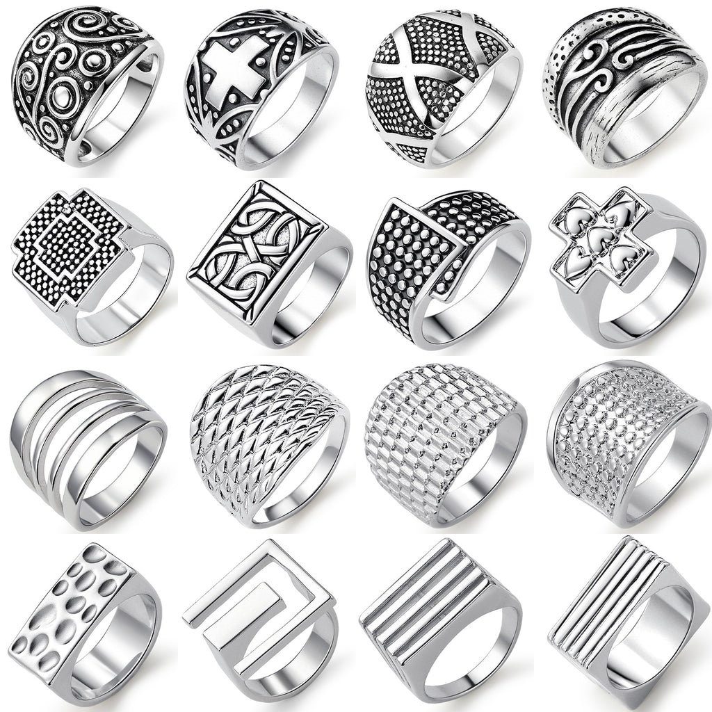 Vintage Dragon Men's Ring Trendy Open Ring Simple Black Single Men's Ring - front view