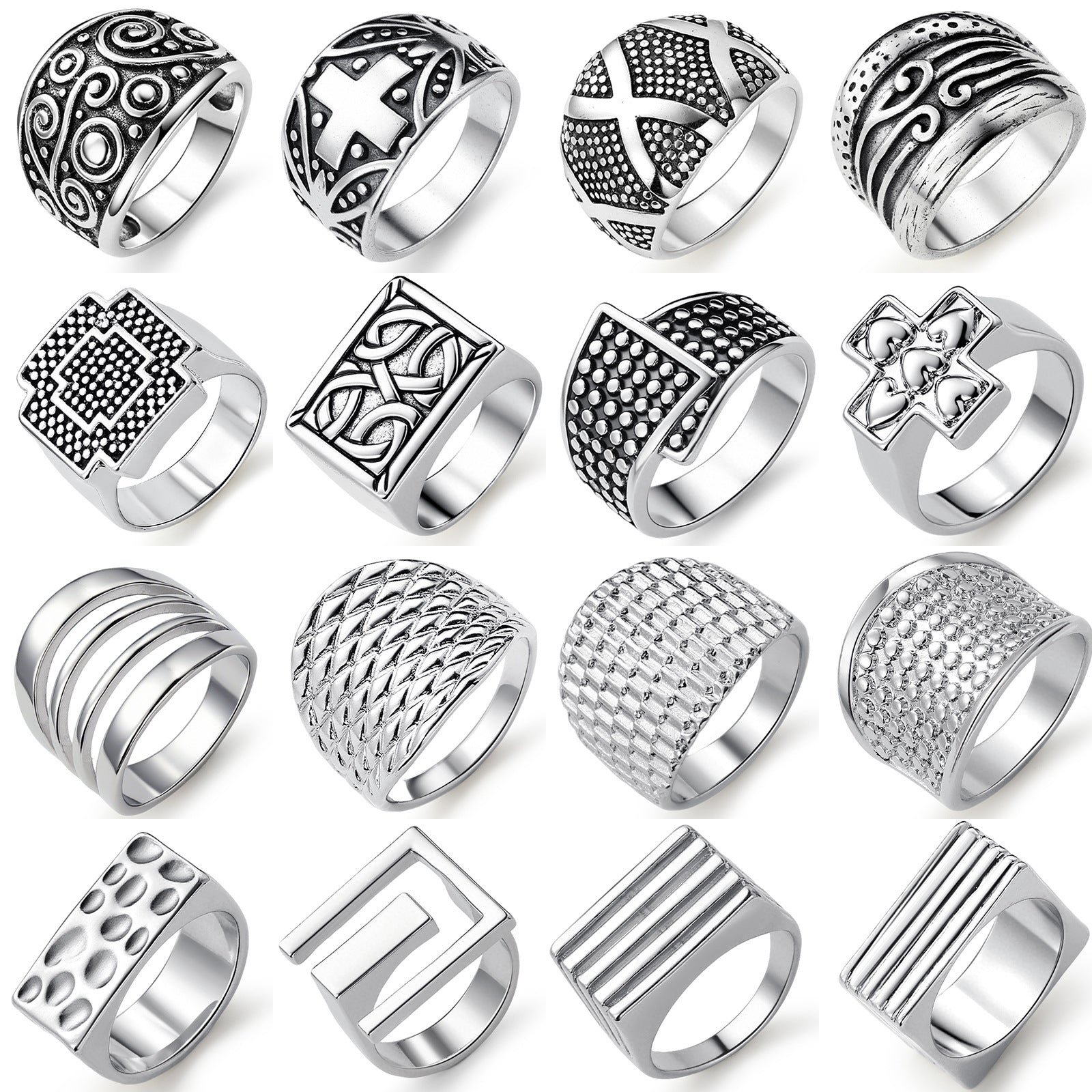 Vintage Dragon Men's Ring Trendy Open Ring Simple Black Single Men's Ring - front view