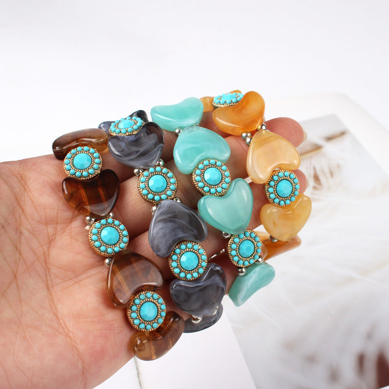 Simple Acrylic Bead Amber Bracelet For Women Elastic Colorful Bracelet  Women's Bracelet Jewelry Accessories - view 2