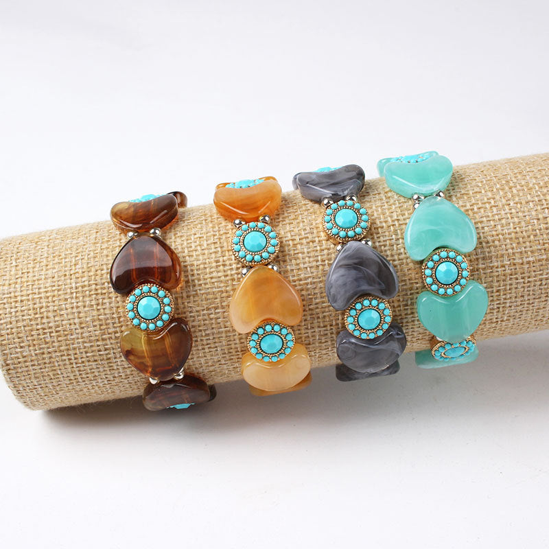 Simple Acrylic Bead Amber Bracelet For Women Elastic Colorful Bracelet  Women's Bracelet Jewelry Accessories - view 3