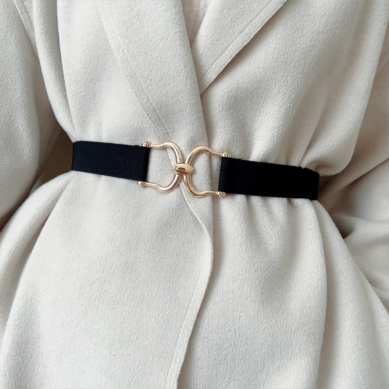 Elastic Buckle Waist Cincher For Women's Dresses Simple Decorative Slim Belt Multifunctional Accessory - view 4