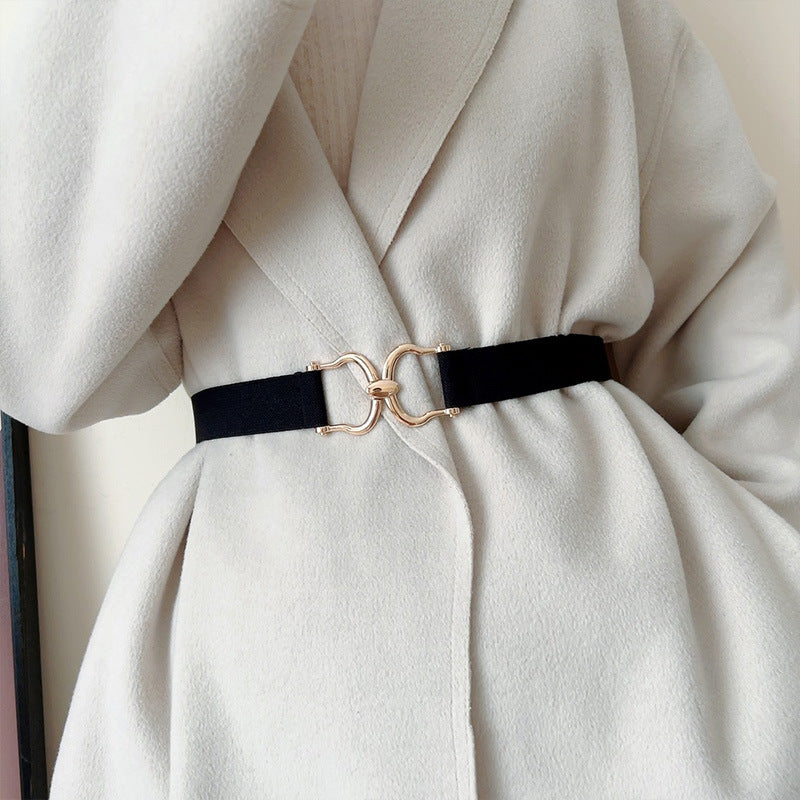 Elastic Buckle Waist Cincher For Women's Dresses Simple Decorative Slim Belt Multifunctional Accessory - view 5