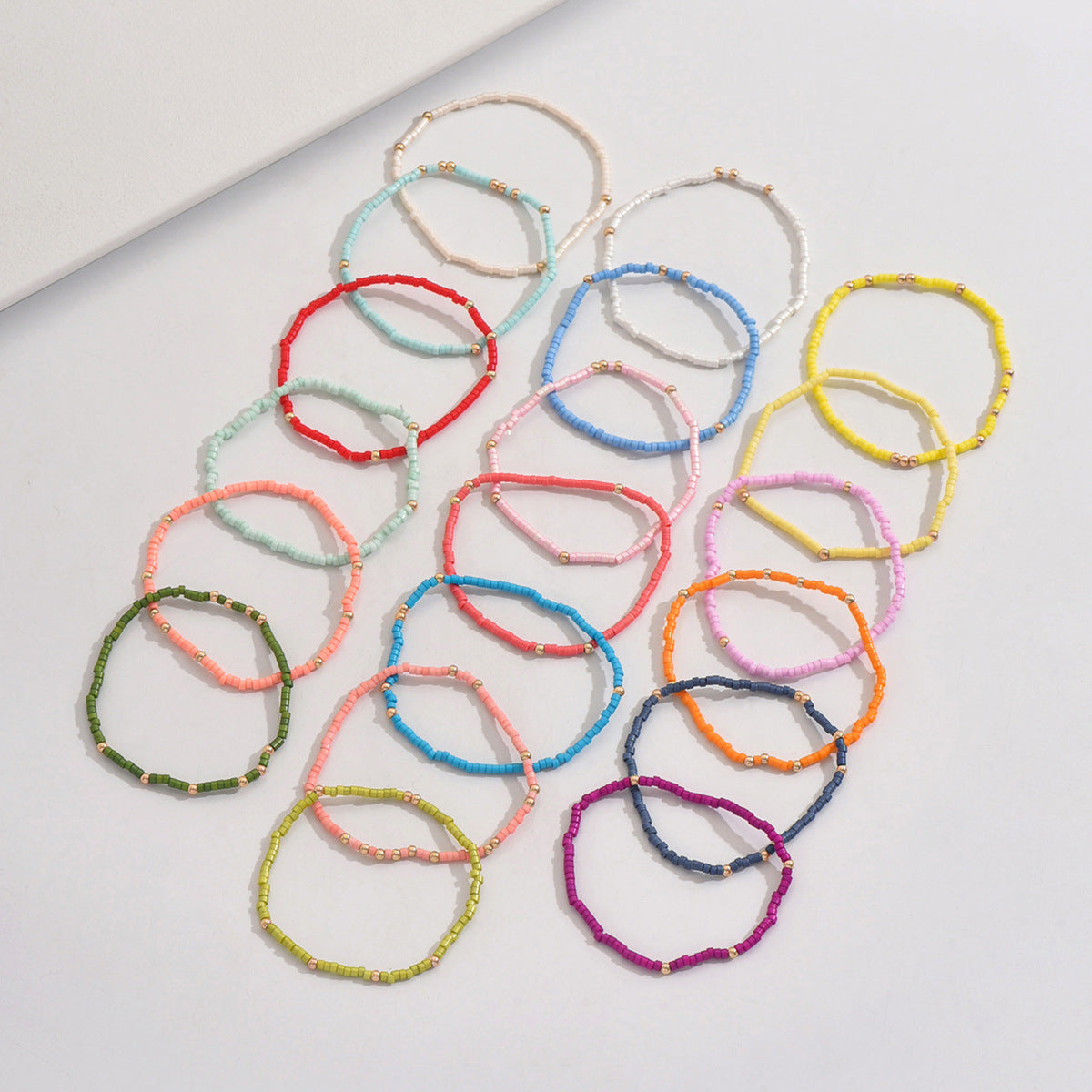 Colorful Bohemian Beaded Bracelet Trendy Beach Vacation Fashion CCB Spacer Beads Handmade Jewelry Geometry - view 4