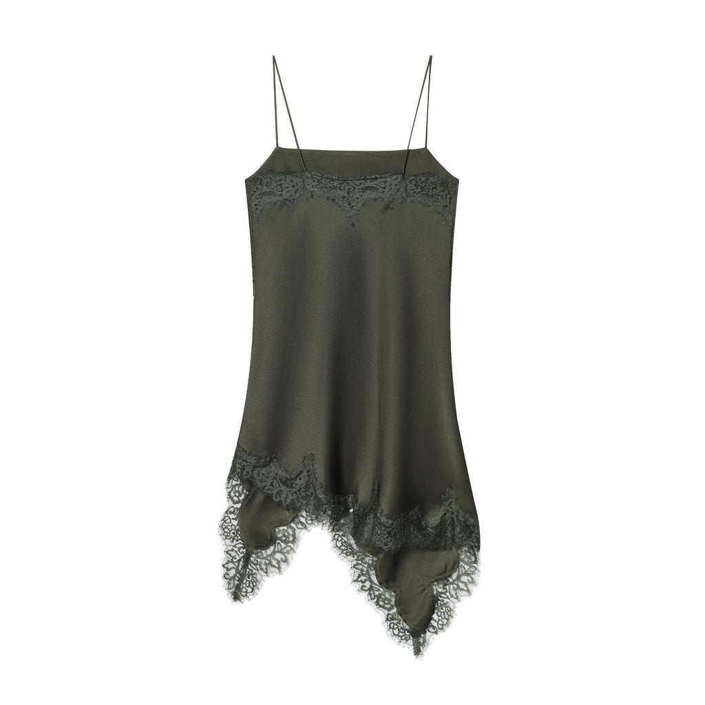 Casual Lace Women's Top European Streetwear Short Slim Vest Solid Color Summer - view 3