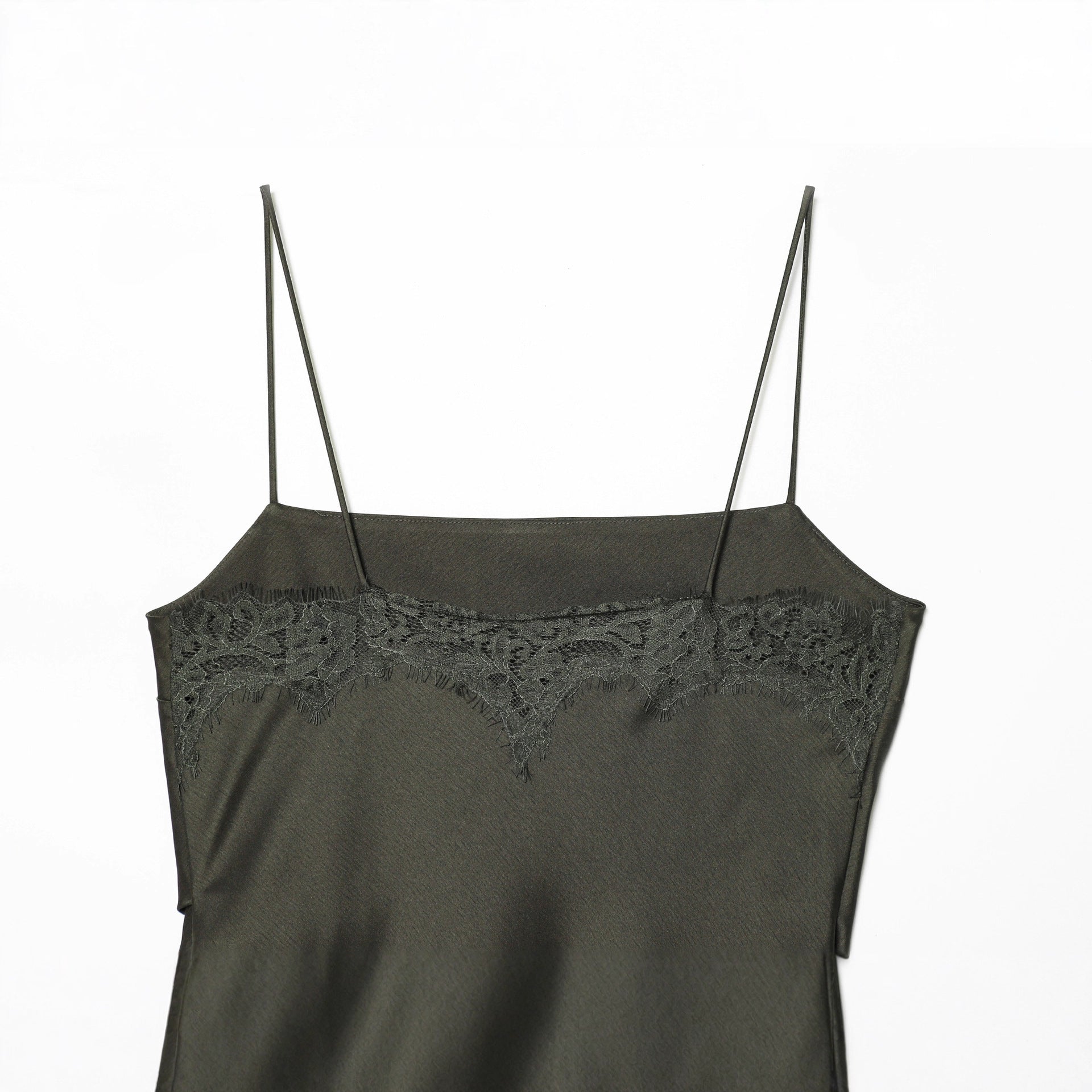 Casual Lace Women's Top European Streetwear Short Slim Vest Solid Color Summer - view 4